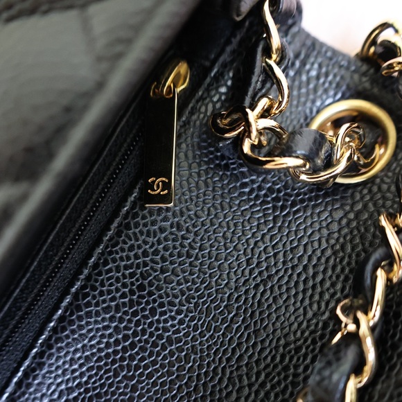 RARE | CHANEL Mini Square Flap Black Caviar GHW - Picture 10 of 17